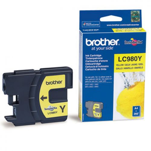 BROTHER Cartucho tinta  Amarelo DCP-145C/DCP-165C, , 260 paginas , Brother , BROLC980Y , 4977766659659